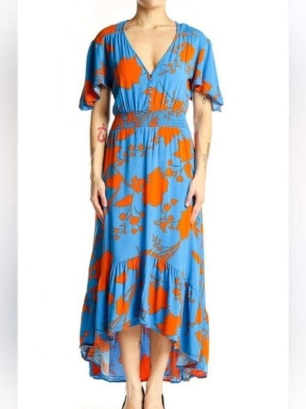 Abel the Label Blue & Orange Floral Dress